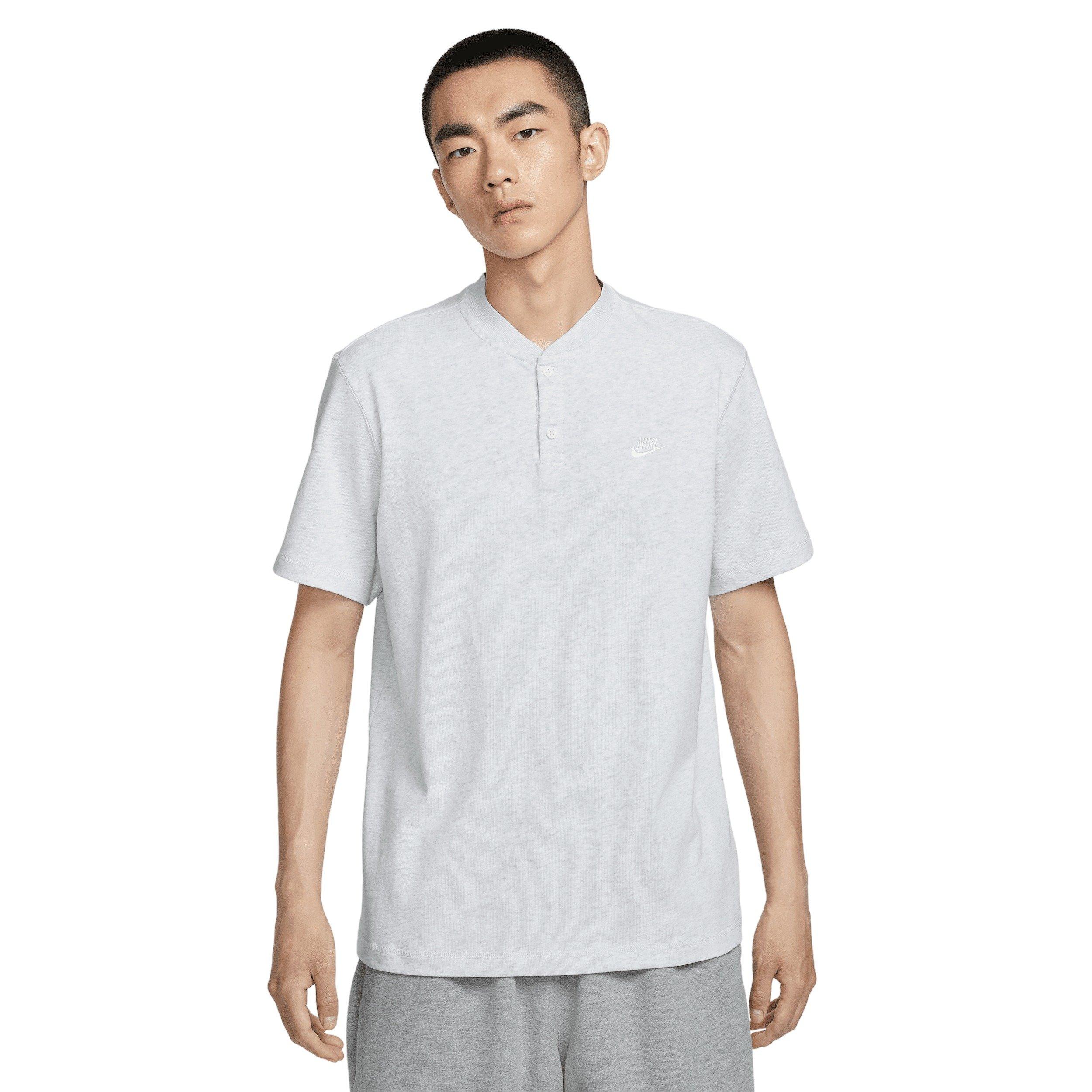Nike Men's Club Short-Sleeve Henley - BIRCH HEATHER